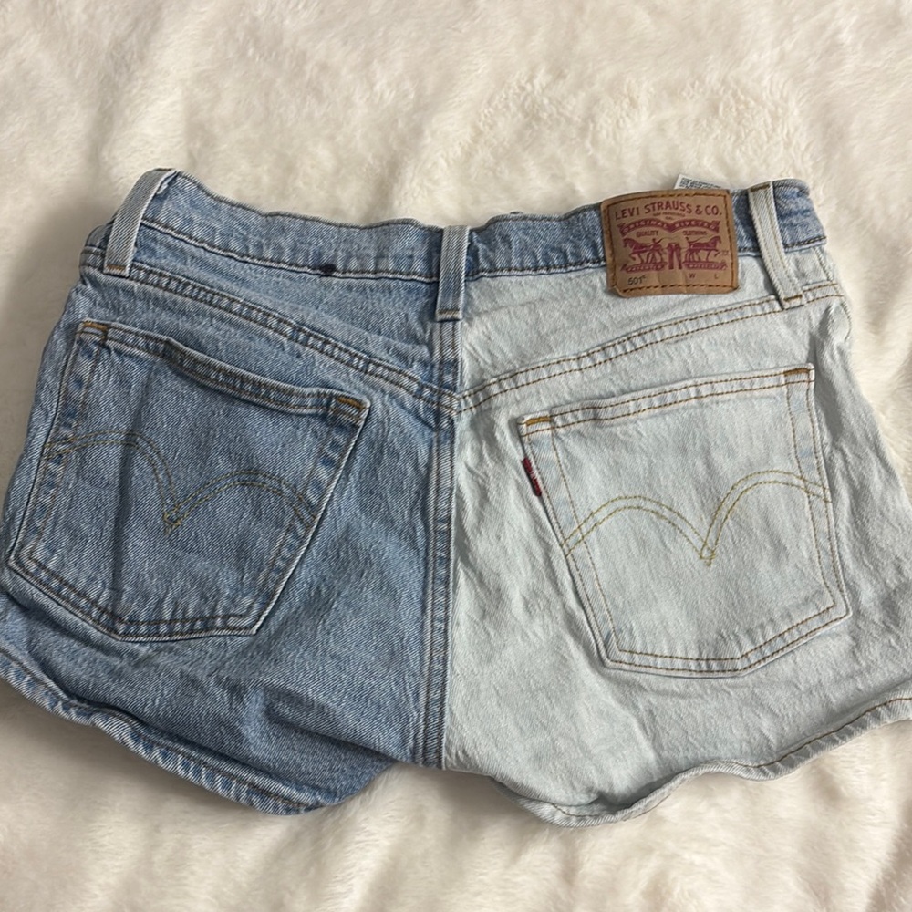 Levi's Blue Jean Shorts with Unique Two-Tone Design